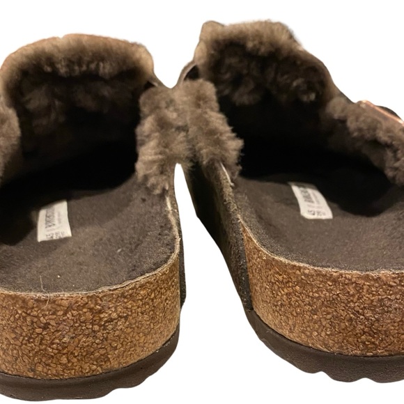 Birkenstock Boston Shearling Suede Leather Mocha Clogs main image 0